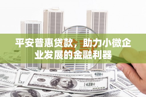 榆中平安普惠贷款，助力小微企业发展的金融利器