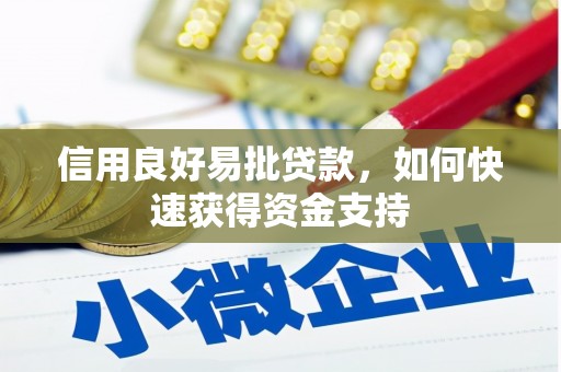 榆中信用良好易批贷款，如何快速获得资金支持
