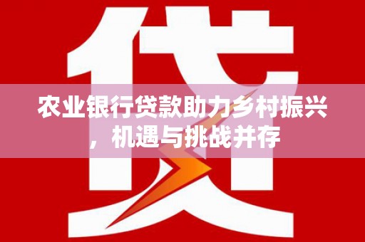 榆中农业银行贷款助力乡村振兴，机遇与挑战并存